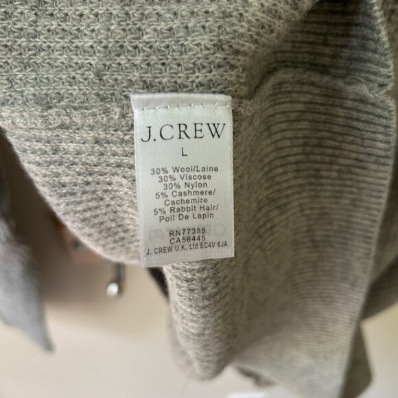 J. Crew Wool/Cashmere/Rabbit Hair Blend Waffle Knit Baseball Crewneck - MINT! - Picture 5 of 6